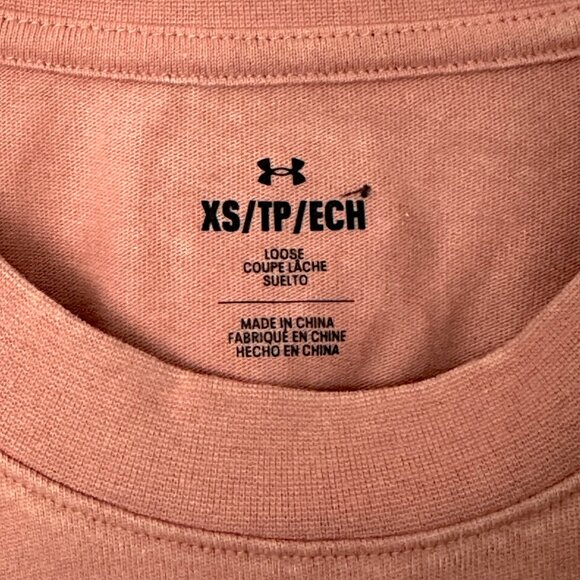 Under Armour โข Dusk to Dawn Heavyweight Crop Tee โข XS โข Canyon Pink/Cinna Red - Picture 8 of 8